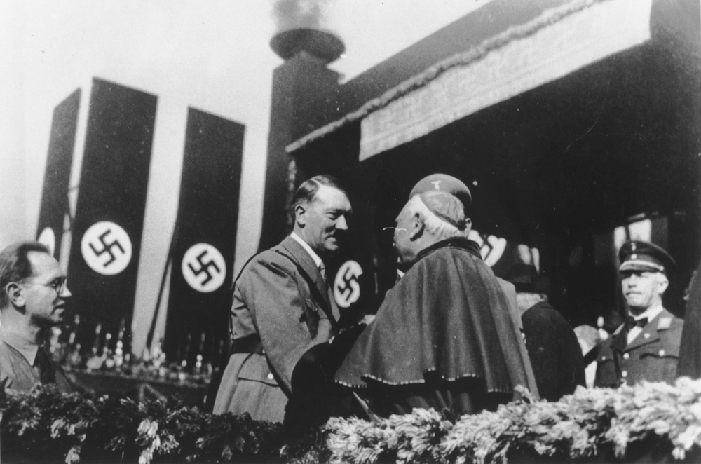 Adolf Hitler greets Alberto Vassallo di Torregrossa, the Apostolic Nuncio to Bavaria on the occasion of the Day of German art in Munich